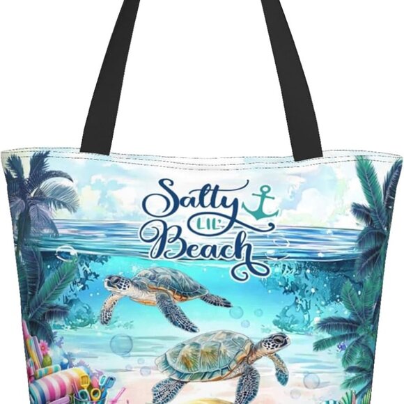 Beach Tote Bag Women Canvas Large Capacity Waterproof Shoulder Bag - Picture 1 of 7